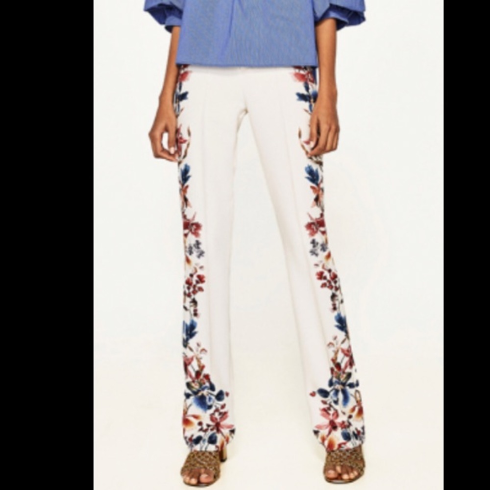 Zara floral printed trousers